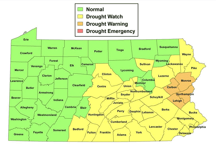 Pennsylvania Drought Map