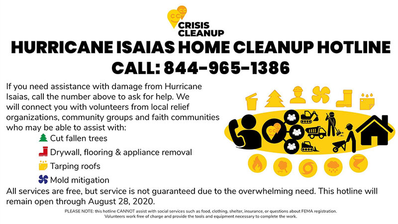 Hurricane Isaias Cleanup Hotline